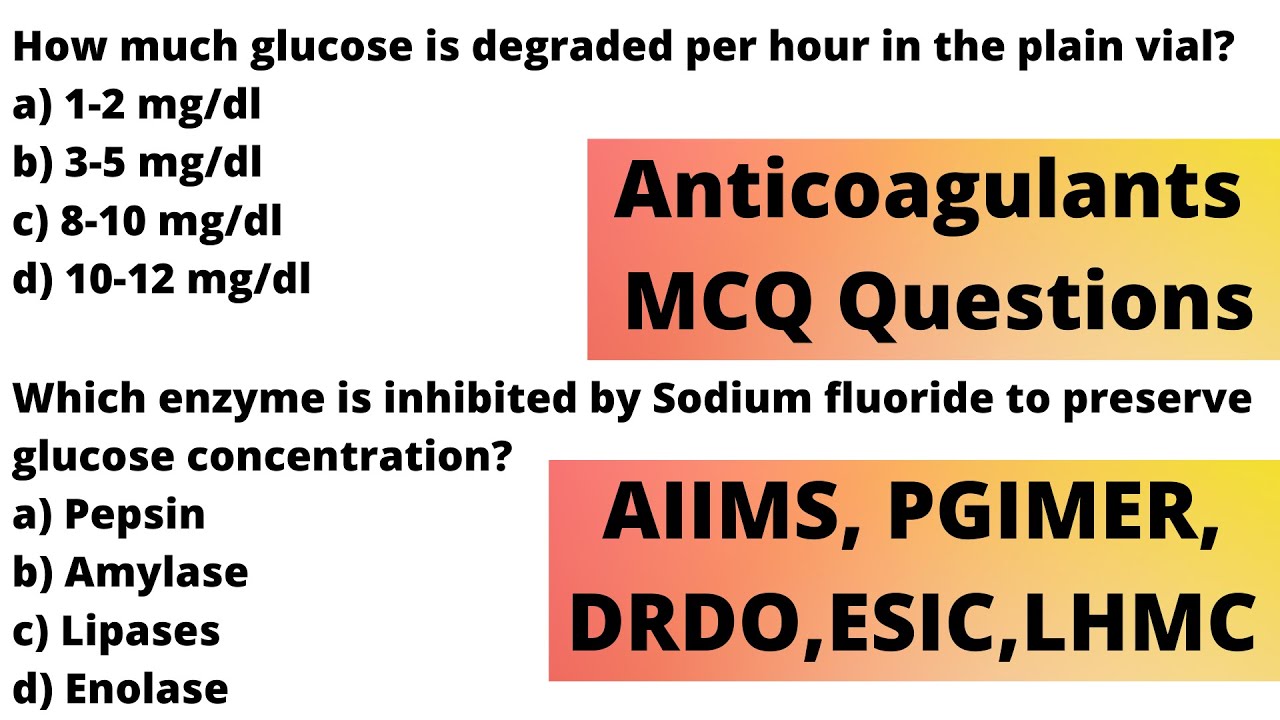 Anticoagulants | MCQ Questions | Most Important in Govt. Exams | Hindi