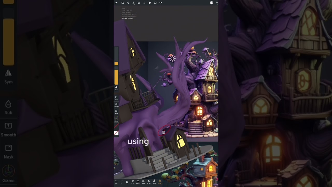 How to sculpt tree texture. Nomad sculpt tutorial. #nomadsculpt #art