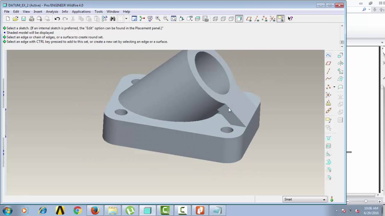 Datum Plane concept -  Pro E Modelling - Tutorial
