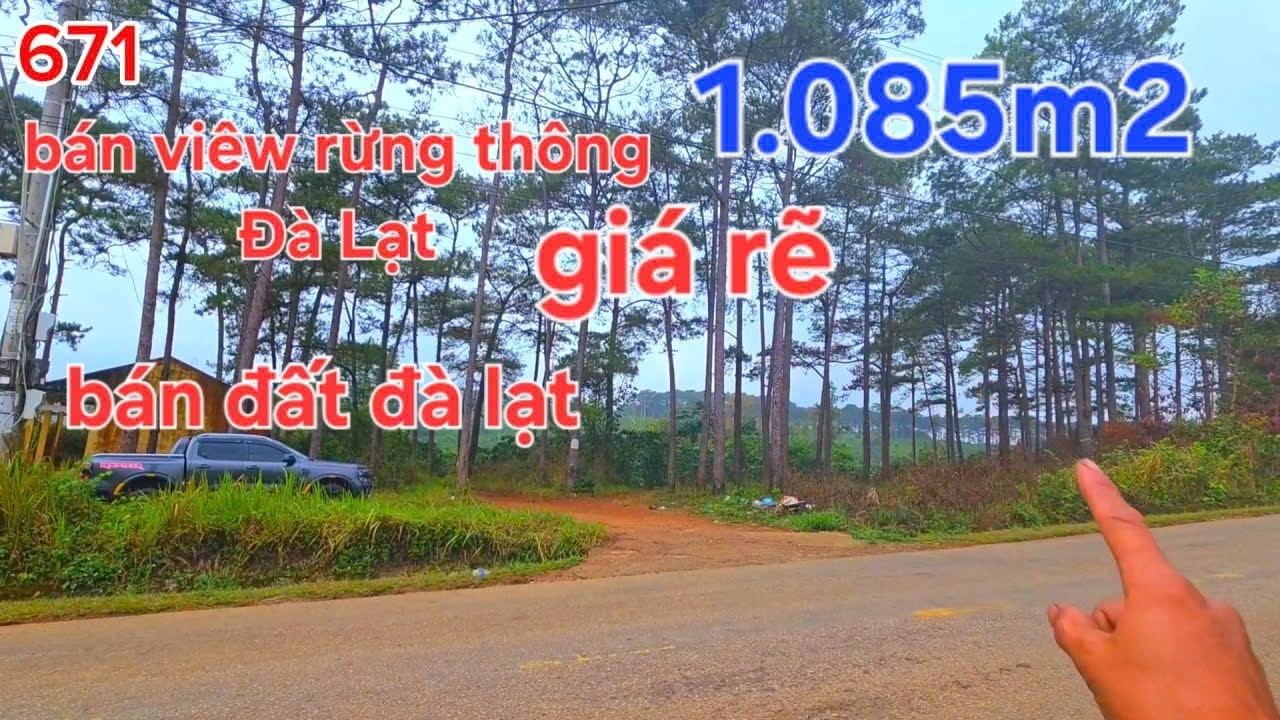 Bán đất vườn vùng ven Đà Lạt giá rẻ. 1.085 m 2 thưc tế sử dụng Sổ hồng riêng. Giá cả lô 760 tr .#bds