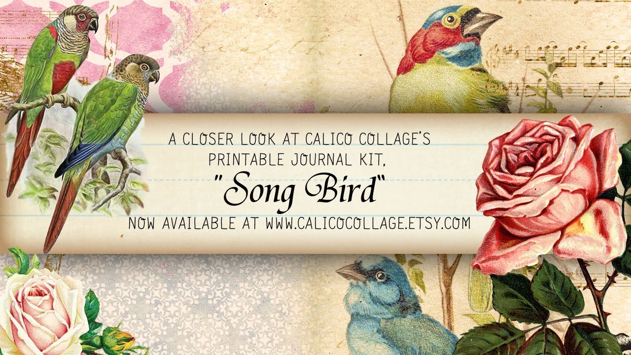 Junk Journal Kit Bird Song by Calico Collage