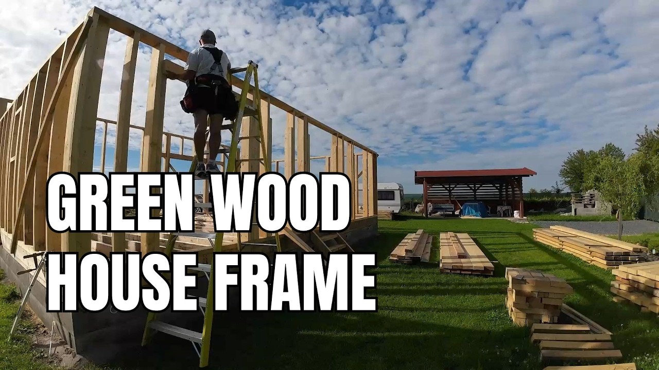 Timber Frame Built from Green Wood | Foundations to Wall Plate Timelapse
