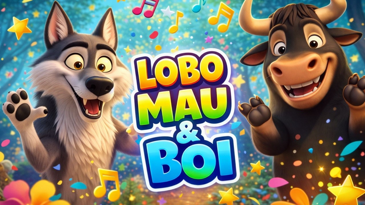 LOBO MAU E BOI DA CARA PRETA  | Música Infantil Animada para Crianças | Canção Divertida e Educativa