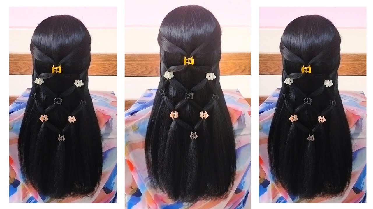 EP.249 | Cute Classy Criss-Cross Hairstyle Using Mini Claw Clips | Easy & Elegant Look 