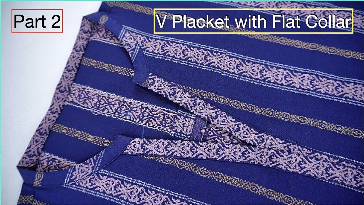 V Placket with Flat Collar Design | Beginner Tutorial - اردو / हिंदी