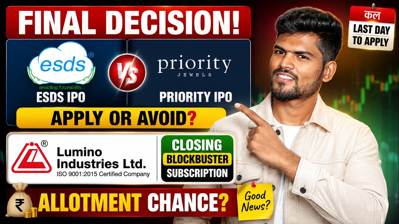 ESDS & Priority IPO Final Decision 🔥 APPLY or AVOID? | Lumino IPO Allotment Chance 🔥