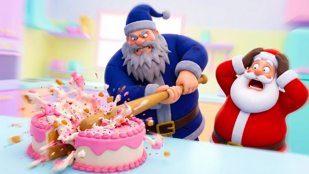 Good Santa vs Bad Santa! ❤️ Valentine's Day Surprise Cake | Funny Nursery Rhymes by Gloo Gloo Kids
