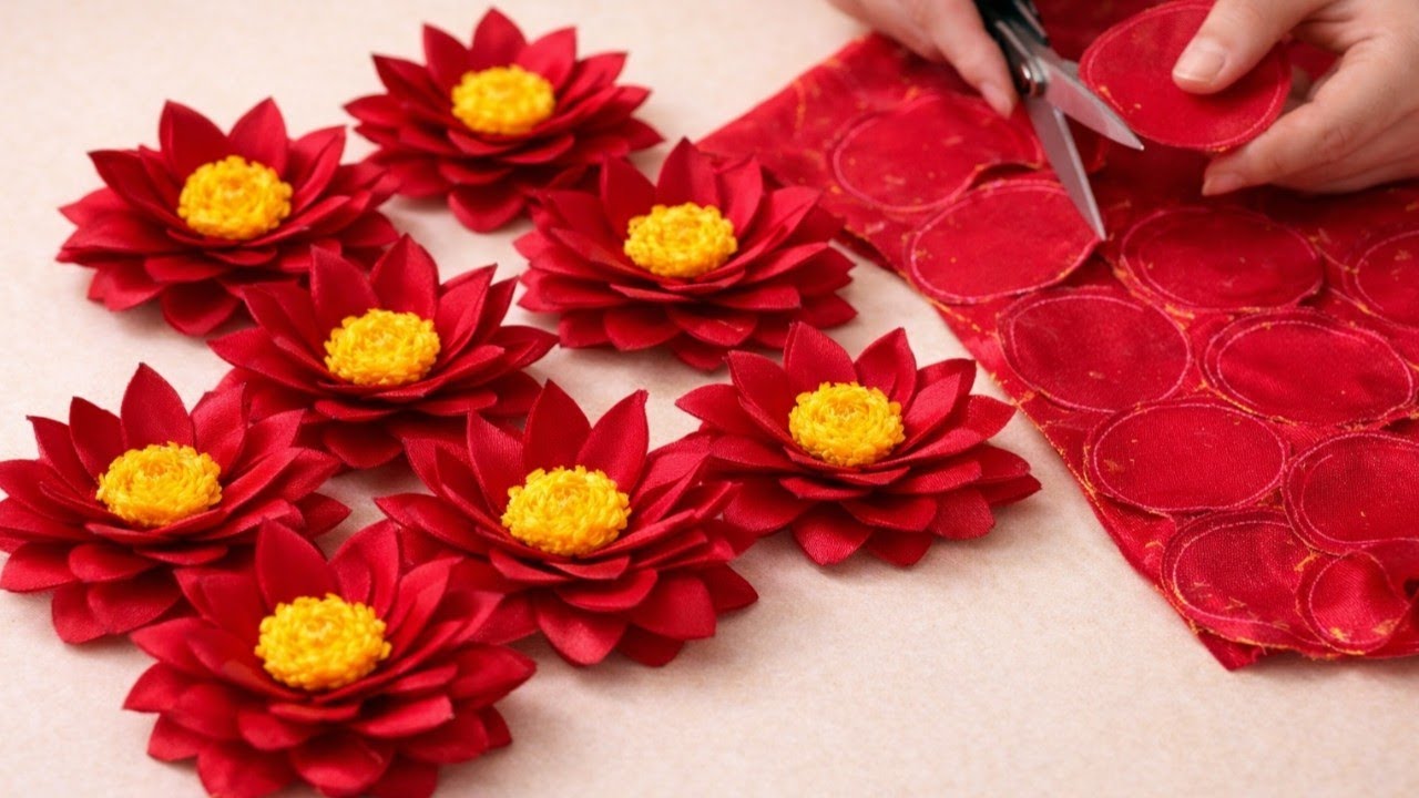 How to make fabric flower 🌹 Super Easy Fabric Flower Making | Diy Flower | Cloth Flower Making Easy 