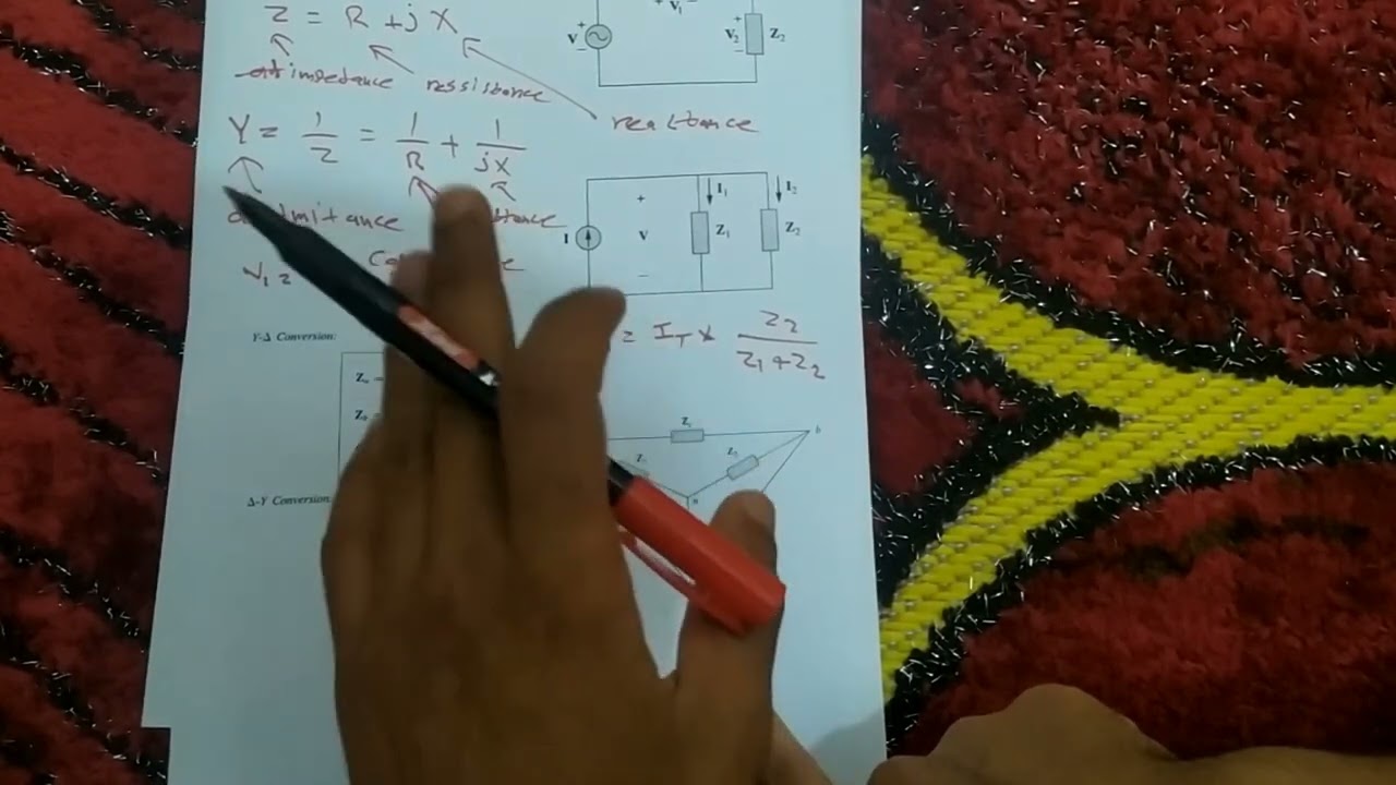 تحليل دوائر التيار المتناوب Ac Circuits قانون اوم وكيرشوف وتحويلات دلتا ستار
