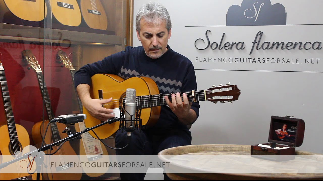 Arc&aacute;ngel Fern&aacute;ndez 1961 flamenco guitar for sale played by Pedro Javier Gonz&aacute;lez
