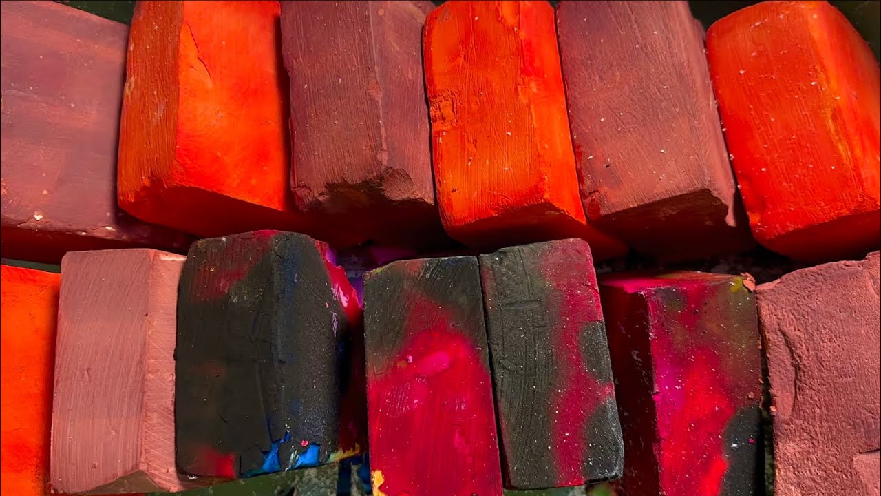 Unpolished Red Chalk | Colorful Dyed Chalk | Crisp Crinkling Sounds | Ultra Relaxing ASMR