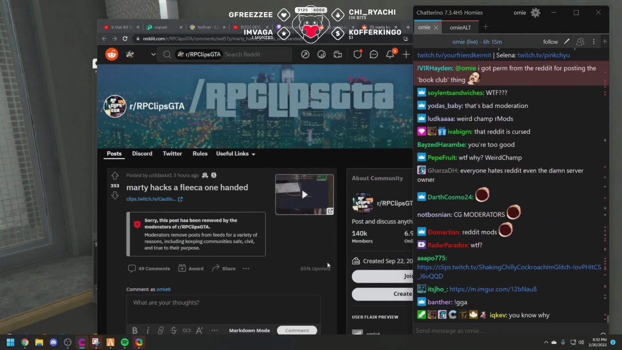Omie EXPOSES /r/RPClipsGTA for Censoring his Content | NoPixel GTA RP