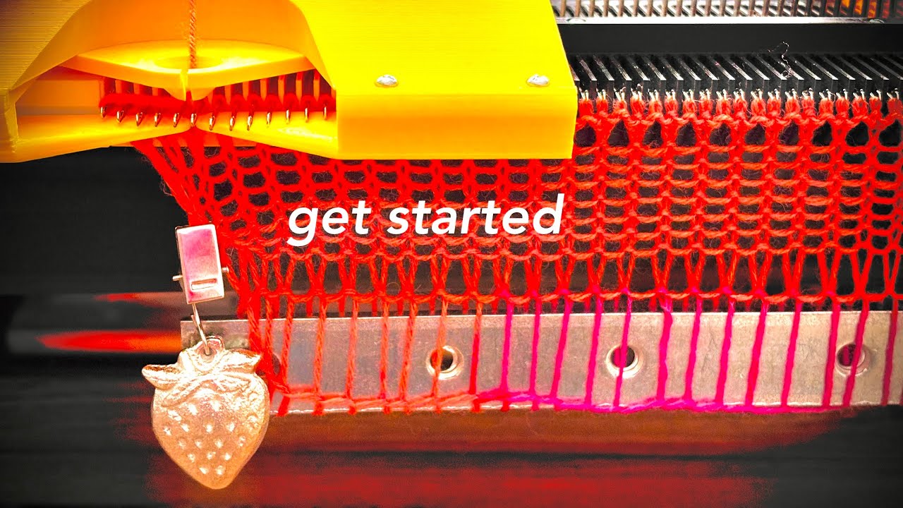 Cast on to the 3D printed knitting machine for the first time (without a cast-on rag)