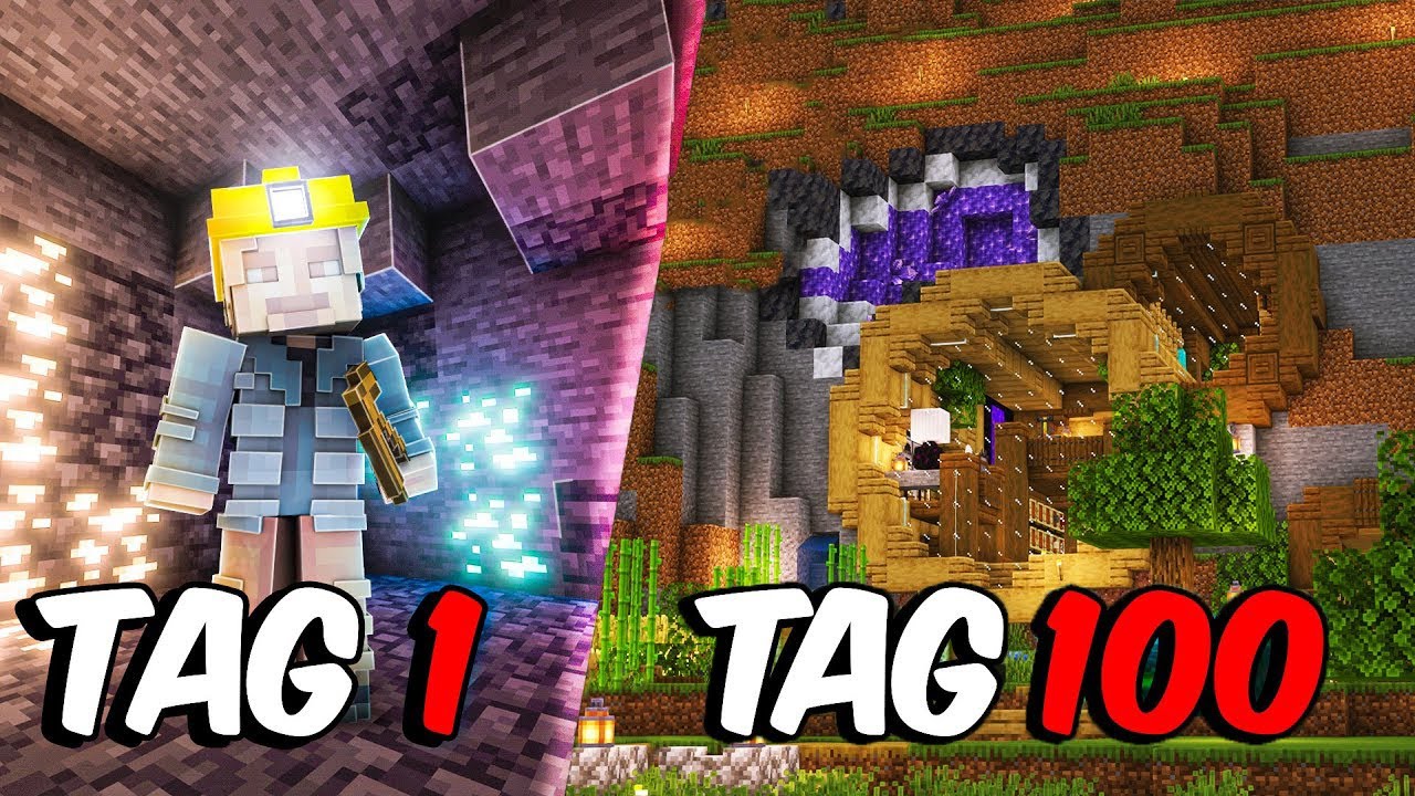 Ich überlebe 100 TAGE MINECRAFT in einer HÖHLE!