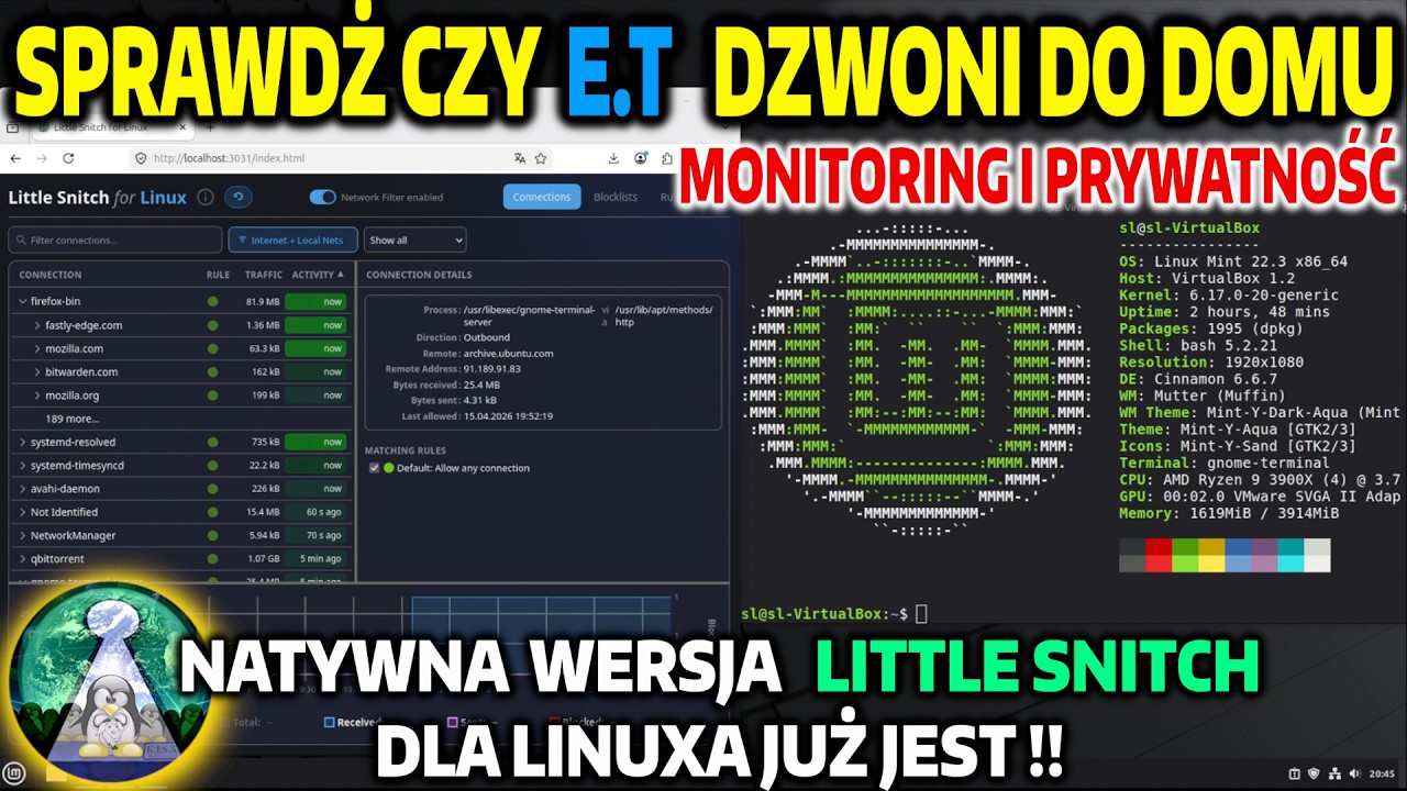 Little Snitch - sprawdź czy Linux'owy ET DZWONI DO DOMU - Świetny program z MacOS jest w Linuksie !!