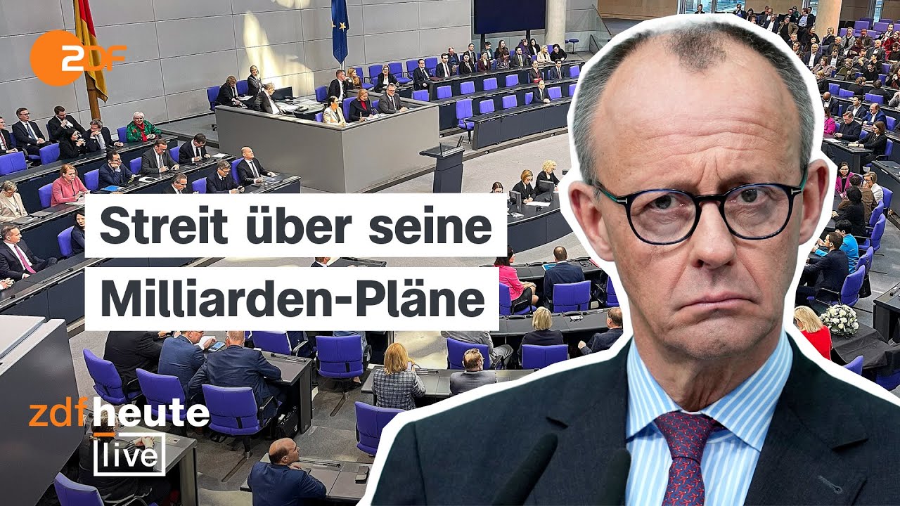Hitziger Schlagabtausch &uuml;ber Finanzpaket von Union und SPD | Debatte und Analyse bei ZDFheute live