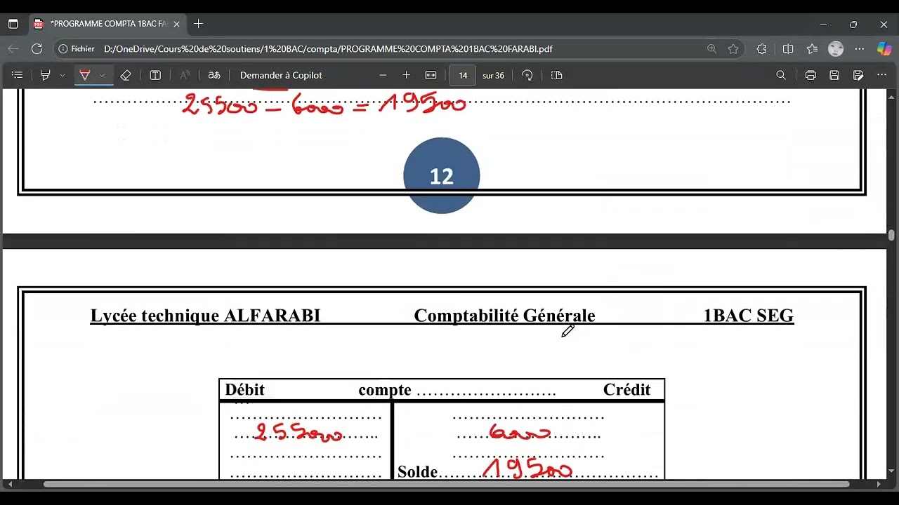 Le compte - Comptabilité générale 1bac