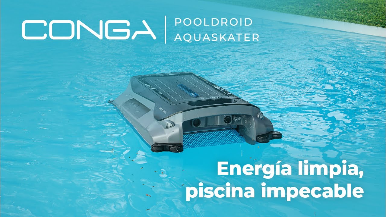 Robot Limpiapiscinas para la superficie Conga Pooldroid AquaSkater, carga solar