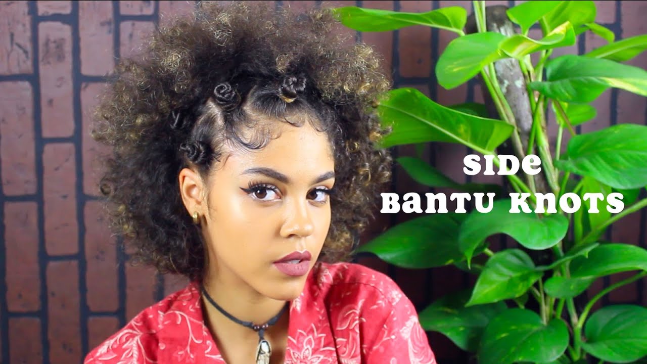 BANTU KNOTS- HALF UP SIDE BANTU KNOT HAIRSTYLE