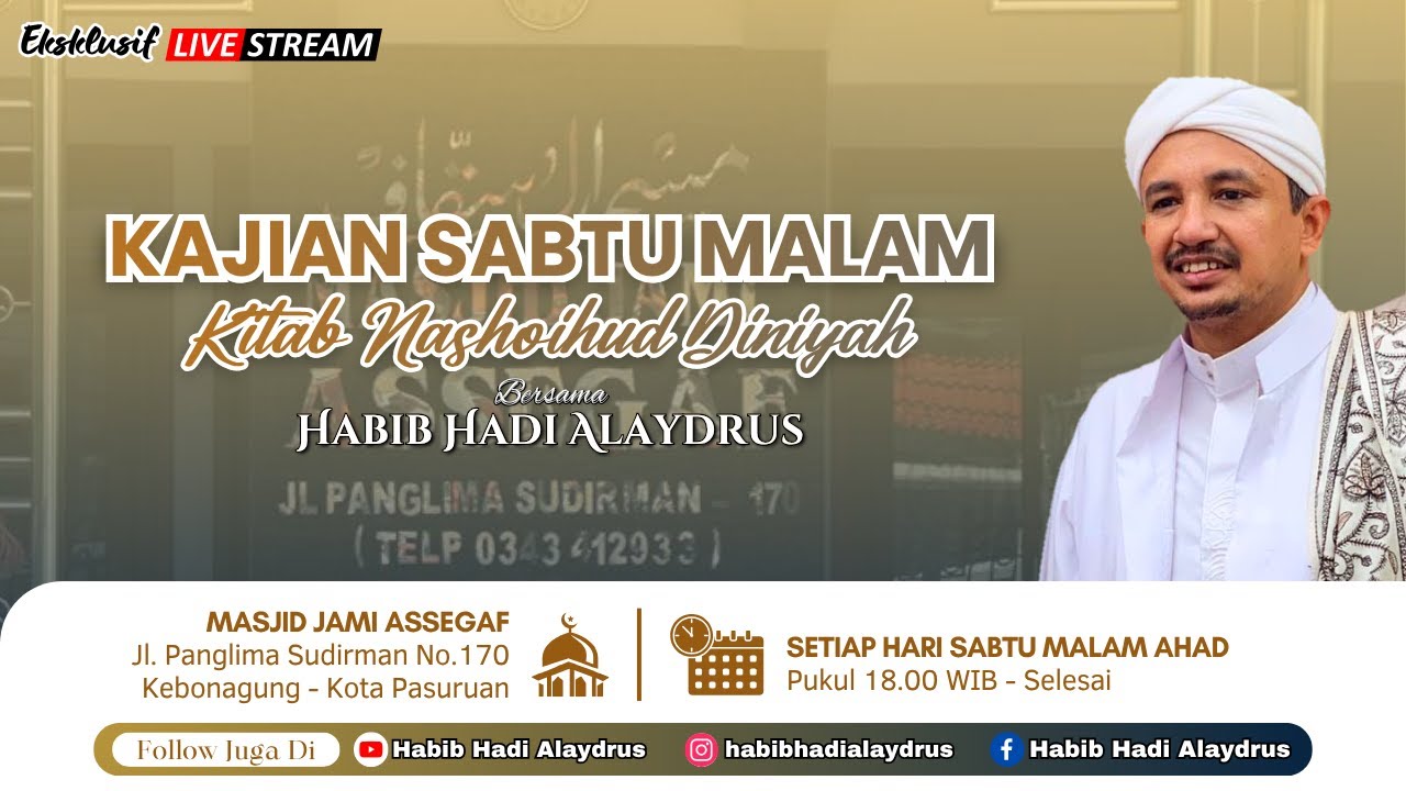 [LIVE] Kajian Rutin bersama Habib Hadi Alaydrus - Bab Bulan Syaban & Ramadhan (Penutupan Sementara)