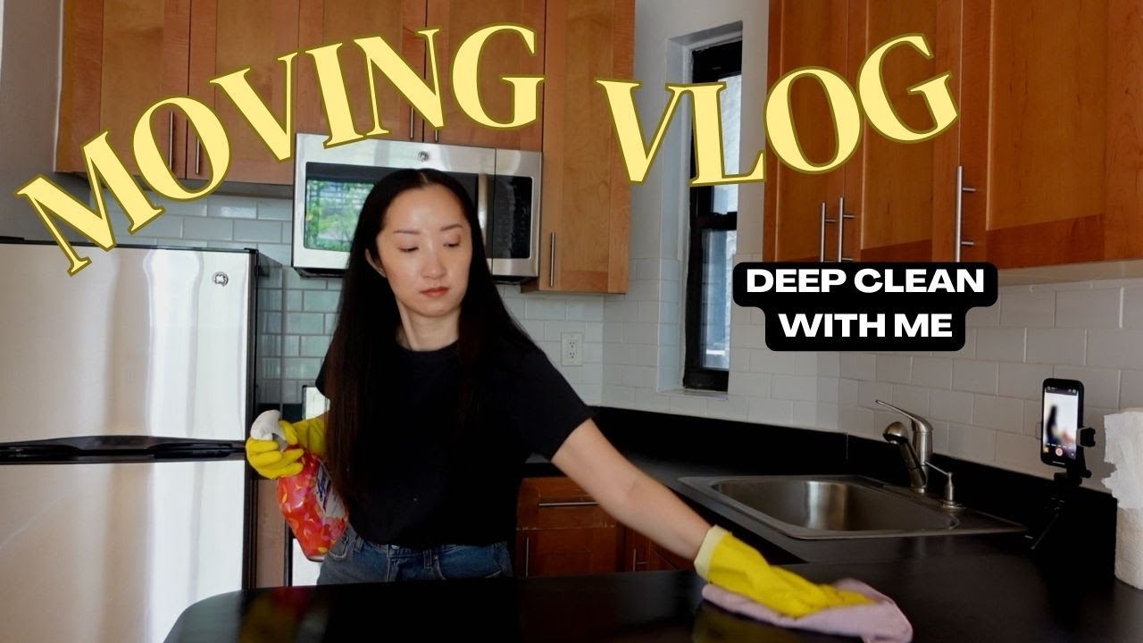 NYC MOVING VLOG EP 01 | Deep Clean with me + Bathroom Upgrades!