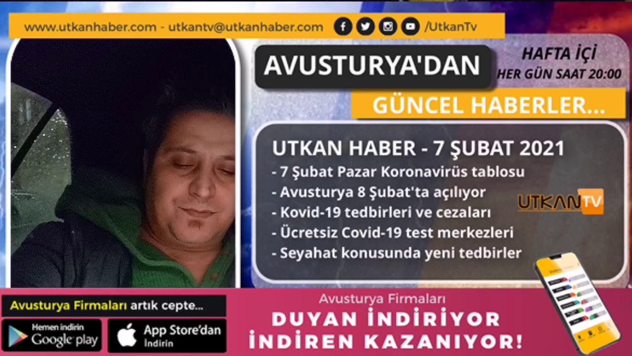 Avusturya'dan Haberler 7 Şubat 2021 | Pazar |  Utkan Tv - Viyana