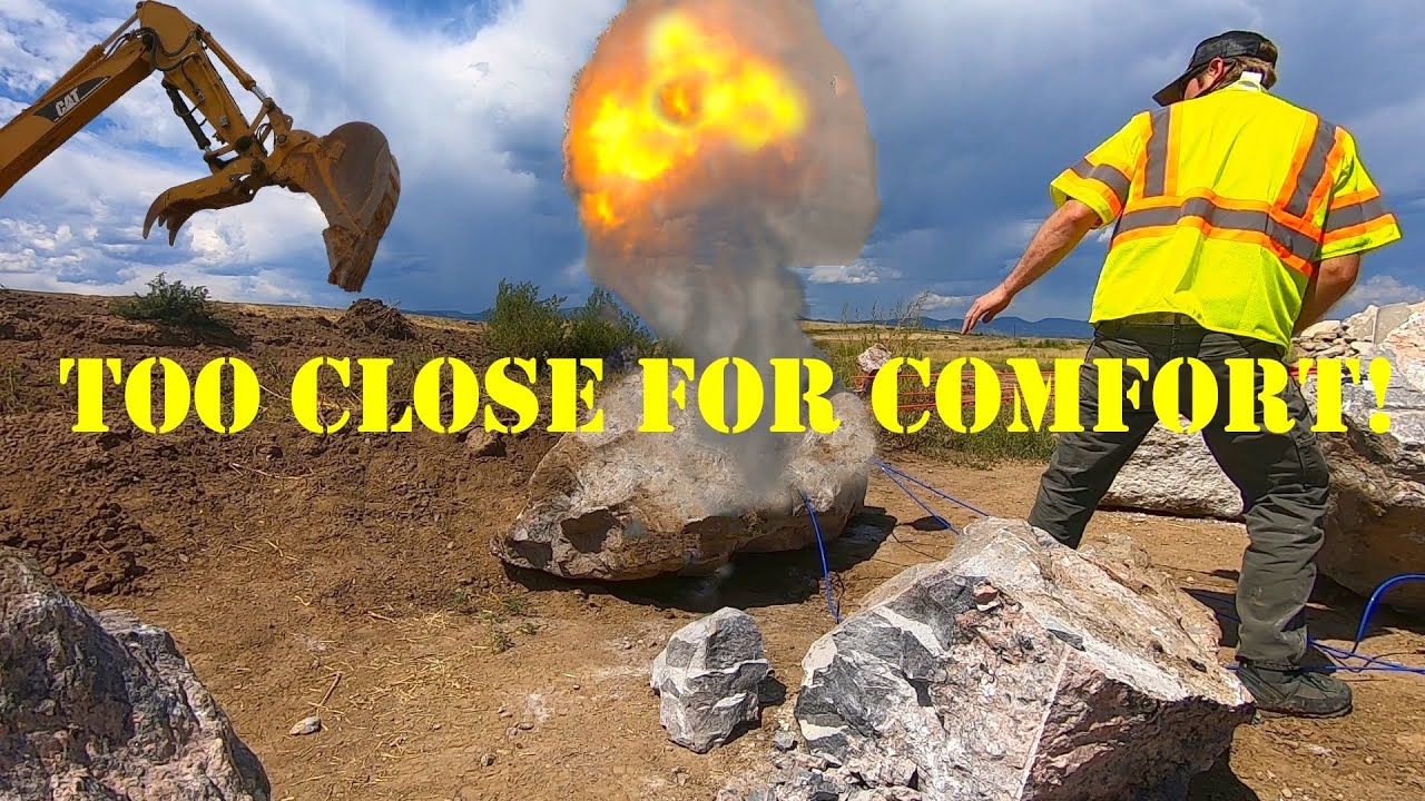 When Excavator Fails Blow up ROCK! - Gold Mining Construction -