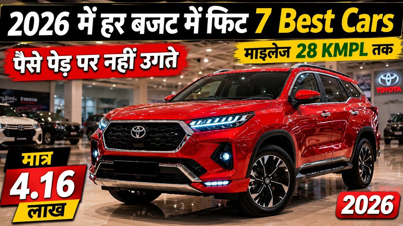 4 लाख से शुरू 7 Best Cars 🔥   7 Best Cars Middle class Family in India 2026 