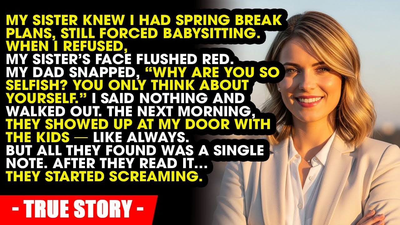 “Cancel Your Spring Break,” My Sister Said. I Refused — What She Did Next Crossed Every Line