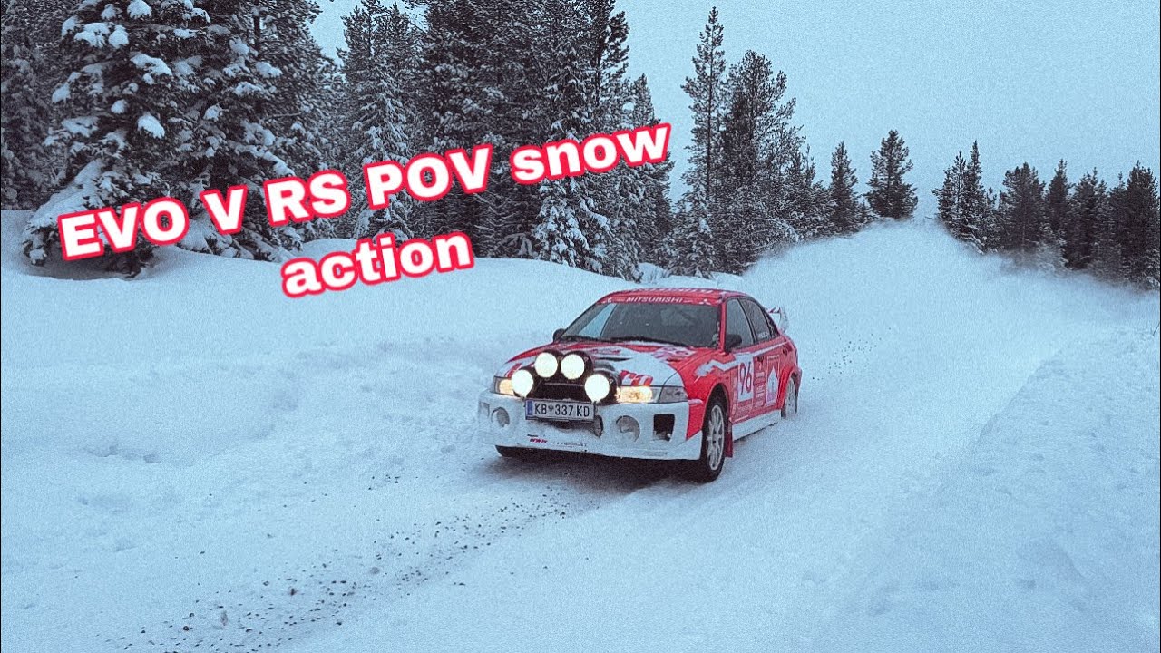 Mitsubishi EVO 5 RS full sends on snowy backroads | RAW POV