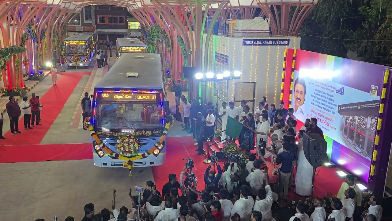 Inauguration of Thiru vi ka nagar Bus depot by our honourable chief minister M K Stalin sir