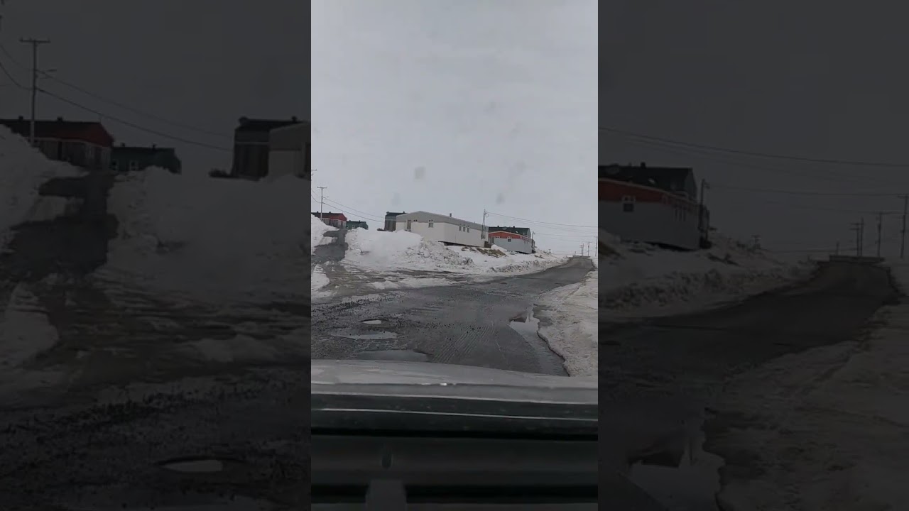 So many potholes! POV Spring drive on thawing roads in Canadian Arctic village