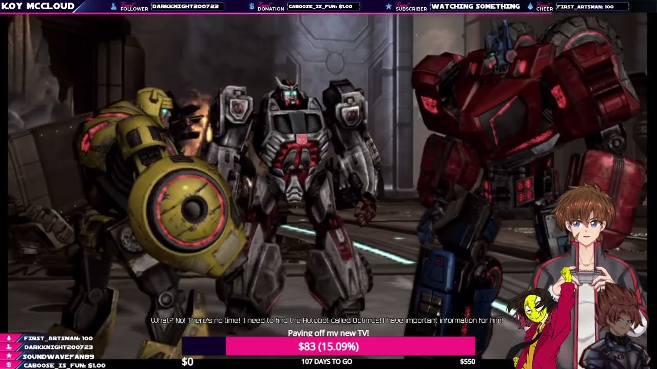 "WARRING WEDNESDAYS!" Koy McCloud Livestreams Transformers: War for Cybertron