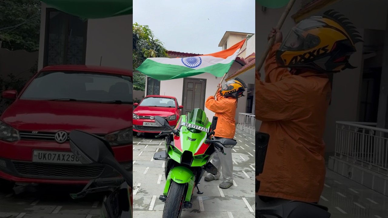 Independence Day ride in Kawasaki Ninja Zx10r Super Bike #shortsfeed #shortsviral #shorts #shorts