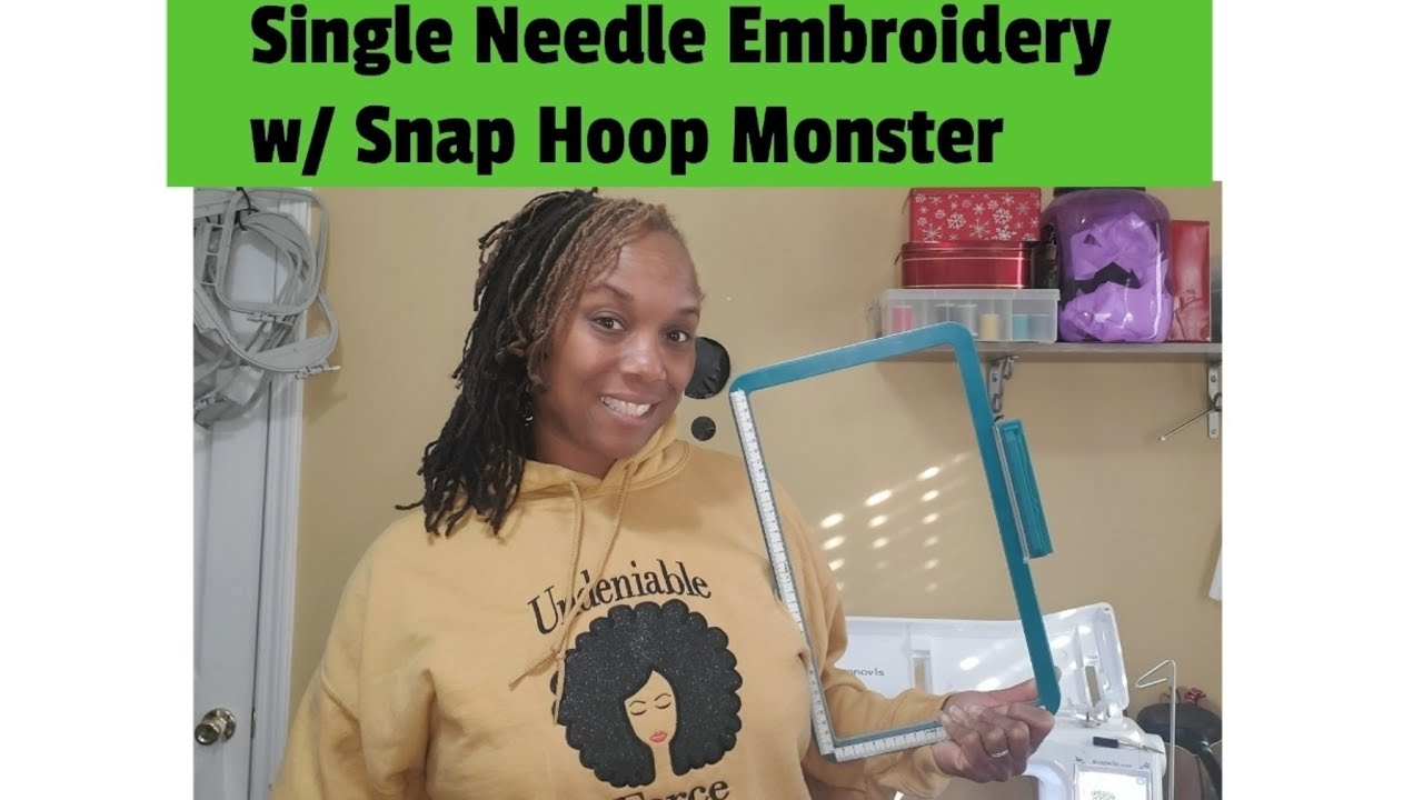 Embroidered Hoodie w/Single Needle Embroidery using Magnetic Snap Hoop Monster