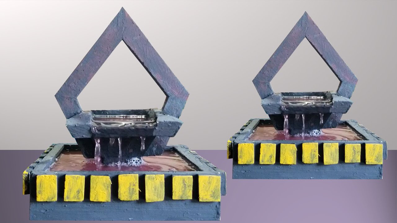 How to make Beautiful Cement water Fountain Using Foam board