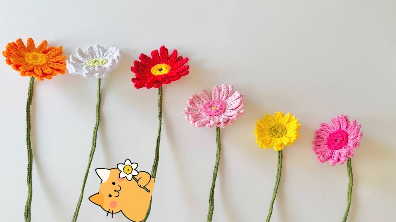 How to make crochet gerbera | Crochet Daisy Flower tutorial