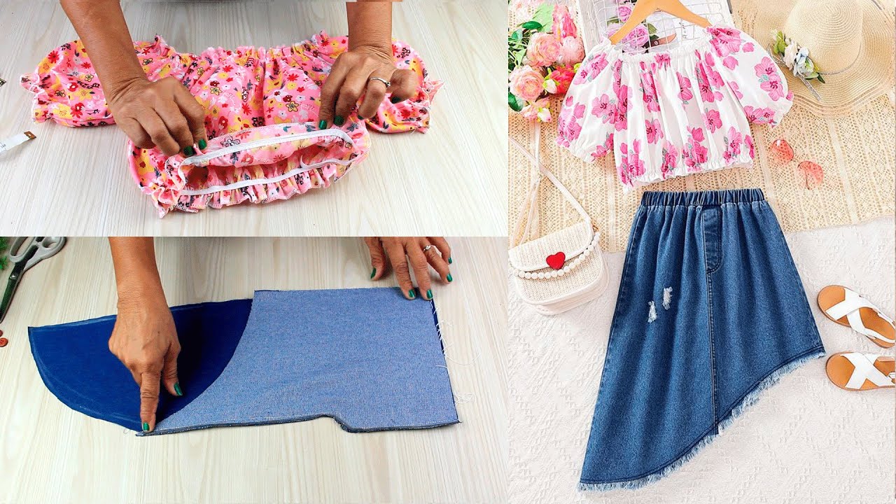 ✅Las costureras no cosen as&iacute; Blusa y falda para ni&ntilde;a muy simple &hearts;