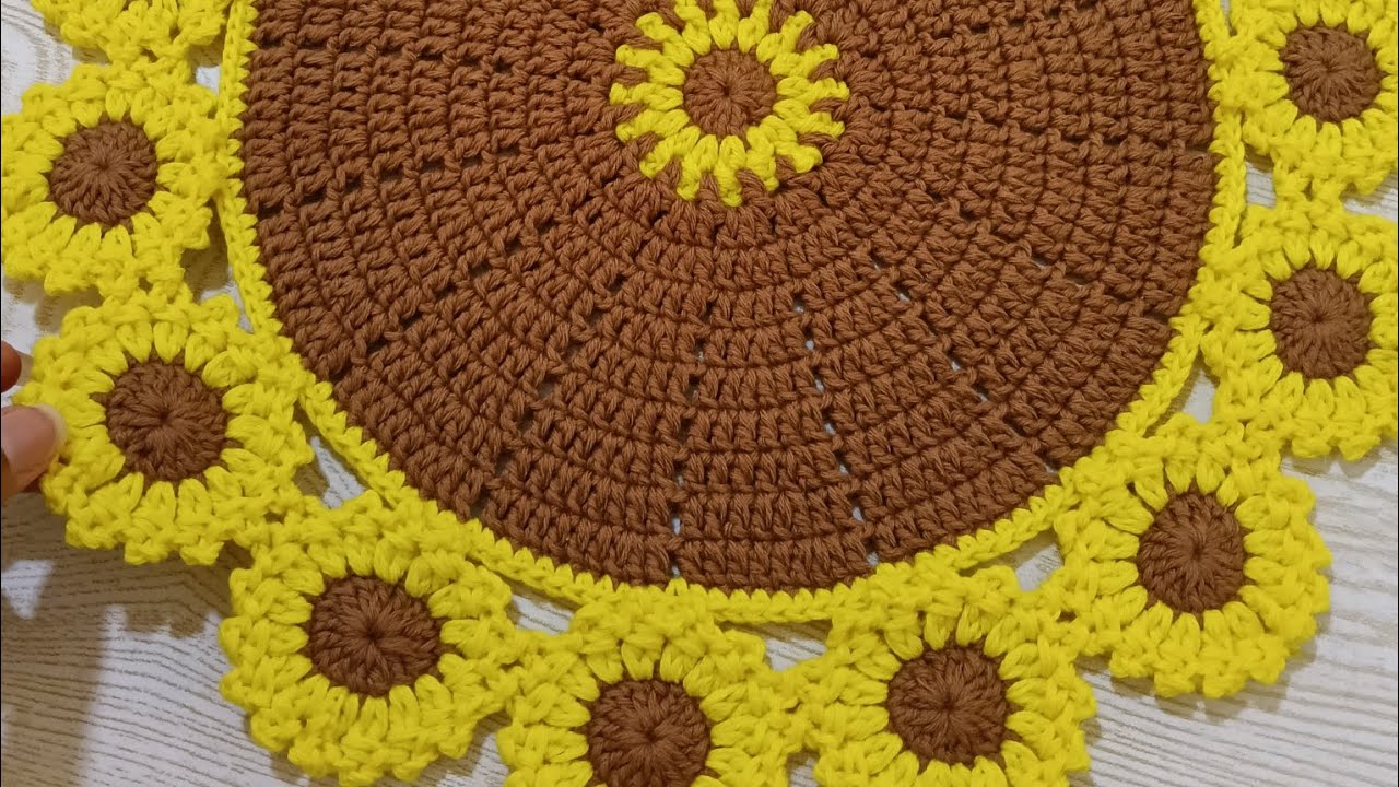 DIY Individual Tejido a Crochet | Diseño Girasol Súper Fácil 🌻
