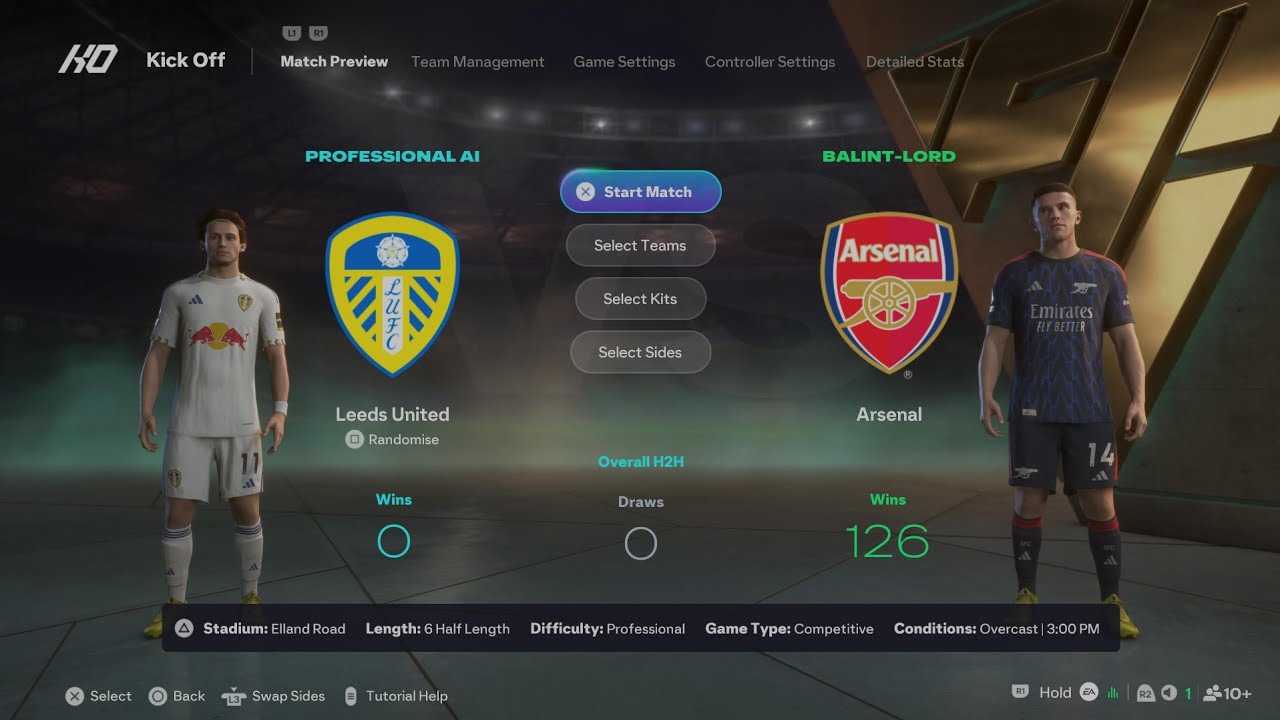 EA SPORTS FC 26 Leeds United-Arsenal Premier League full match 25/26 PS5