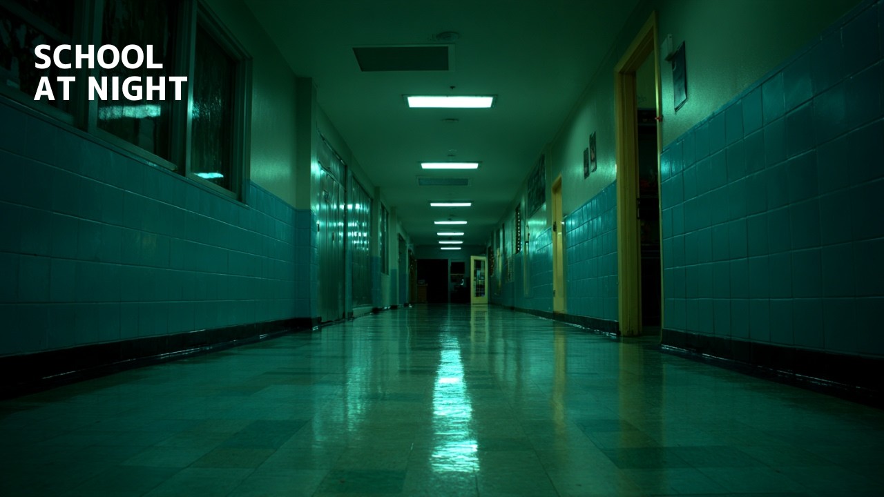 Empty School at Night | Liminal Space Aesthetic