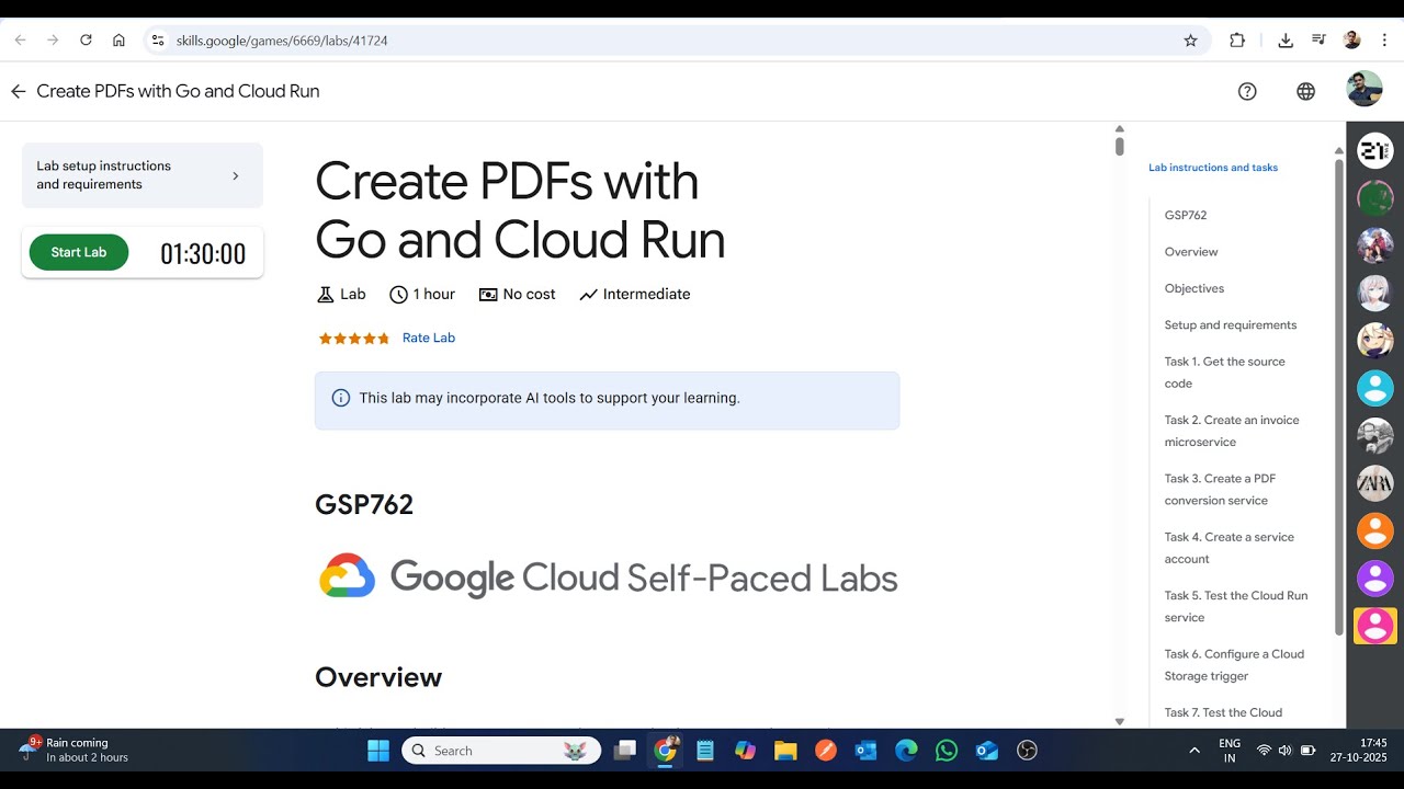 Создание PDF-файлов с помощью Go и Cloud Run || Лабораторное решение || Google Cloud Arcade 2025