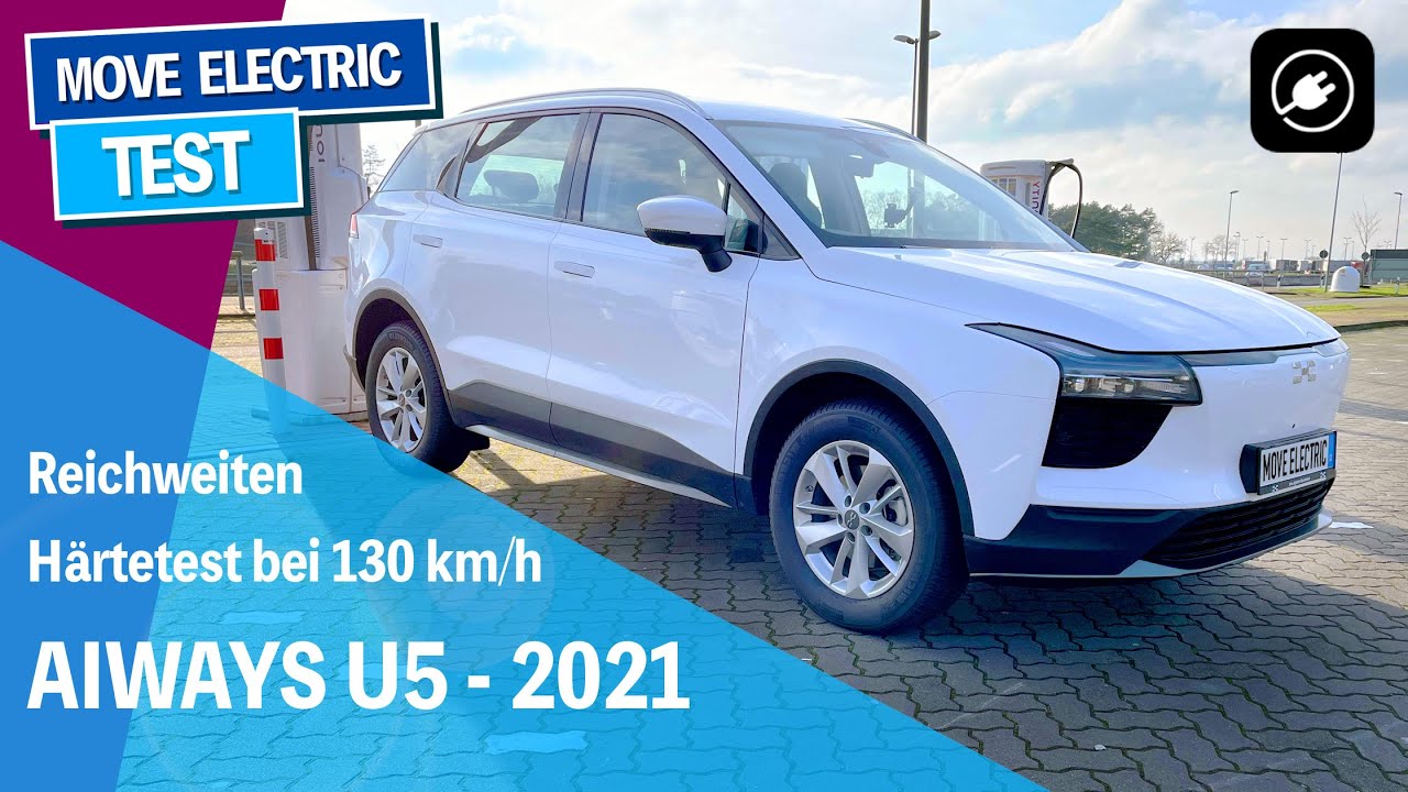 Aiways U5 2021 - Elektroauto Reichweiten-Härtetest bei 130 kmh auf der Autobahn - mit Ladekurve