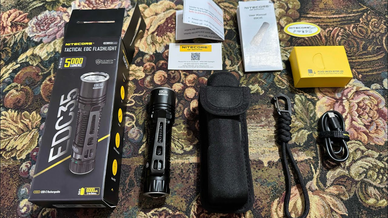 Тактический фонарь NiteCore EDC35 (5000 люмен) - Распаковка
