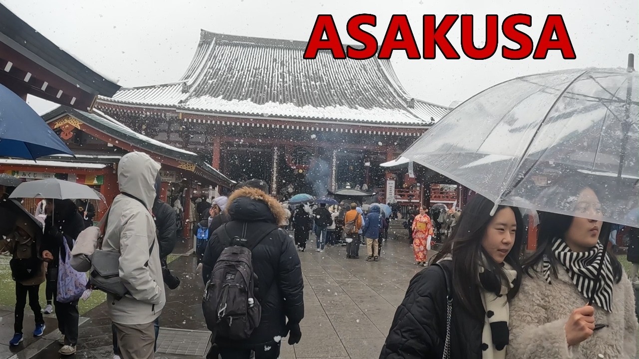 Paseando bajo la NIEVE en Asakusa Senso Ji - TOKIO JAPON