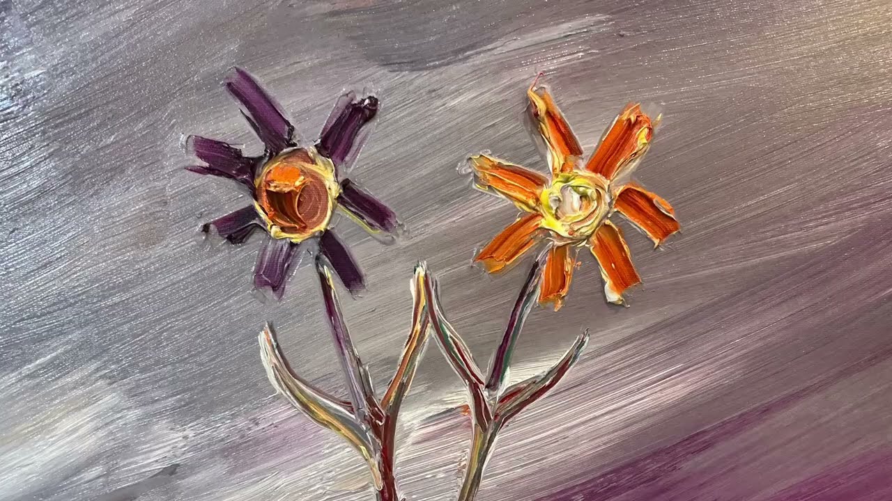 How to Paint Flowers - Abstract Oil Painting