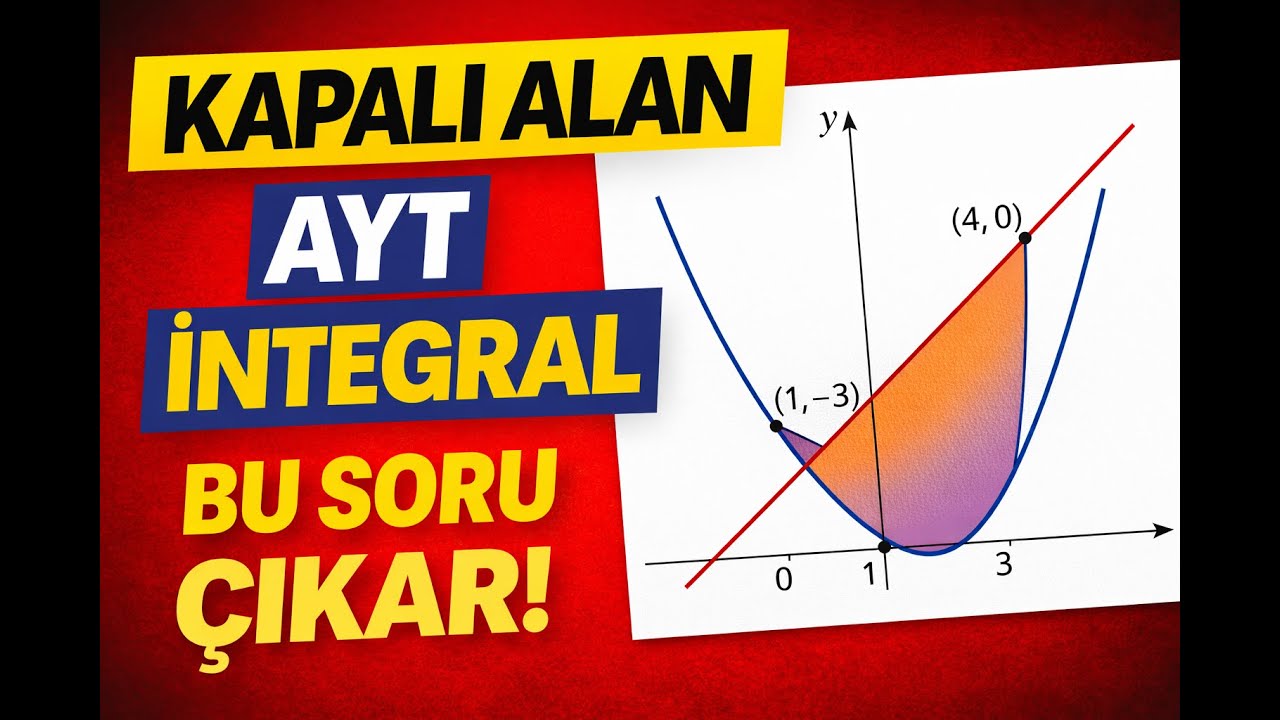 AYT Matematik | İntegral ile Kapalı Alan – Parabol ve Doğru Arası Alan (Zor Soru)