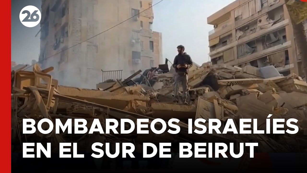 Ataques aéreos israelíes dejan al sur de Beirut destruido