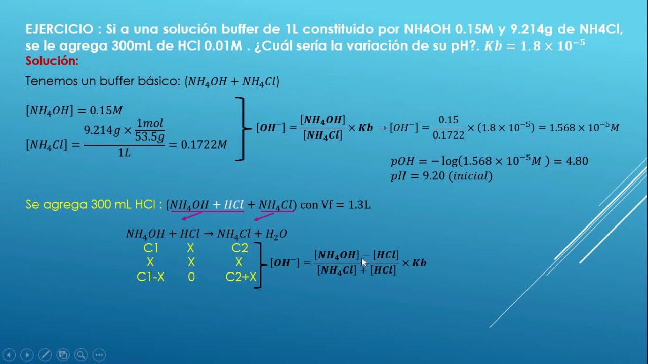 Soluciones buffer - Ejercicios | Química Analítica Cualitativa | Aprende fácil