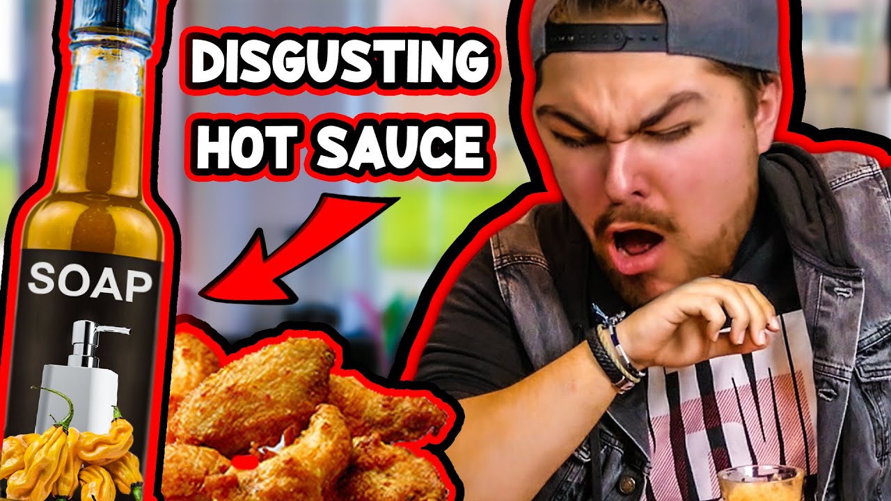 EATING SOAP HOT SAUCE ON CHICKEN WINGS